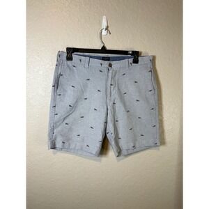 J.Crew Men's 34W Gray Shark Print Chino Shorts Casual Summer